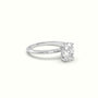Oval Diamond Ring With Hidden Halo Setting — White Gold