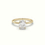 Oval Diamond Ring With Hidden Halo Setting — Yellow Gold