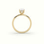 Oval Diamond Ring With Hidden Halo Setting — Yellow Gold