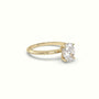 Oval Diamond Ring With Hidden Halo Setting — Yellow Gold
