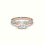 Princess Cut Diamond Engagament Ring With Pave Setting — Rose Gold