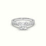 Princess Cut Diamond Engagament Ring With Pave Setting — White Gold