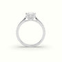 Princess Cut Diamond Engagament Ring With Pave Setting — White Gold