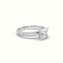 Princess Cut Diamond Engagament Ring With Pave Setting — White Gold