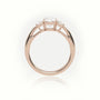 Cushion Cut Diamond 4 Prongs Side Stone Engagement Ring — Rose Gold