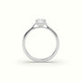 Cushion-Cut Solitaire Engagement Ring — White Gold