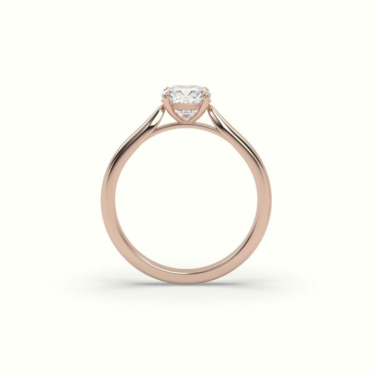 Cushion-Cut Solitaire Engagement Ring — Rose Gold