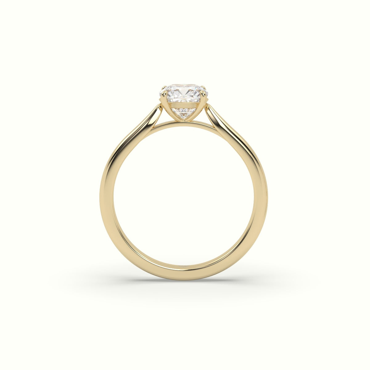 Cushion-Cut Solitaire Engagement Ring — Yellow Gold