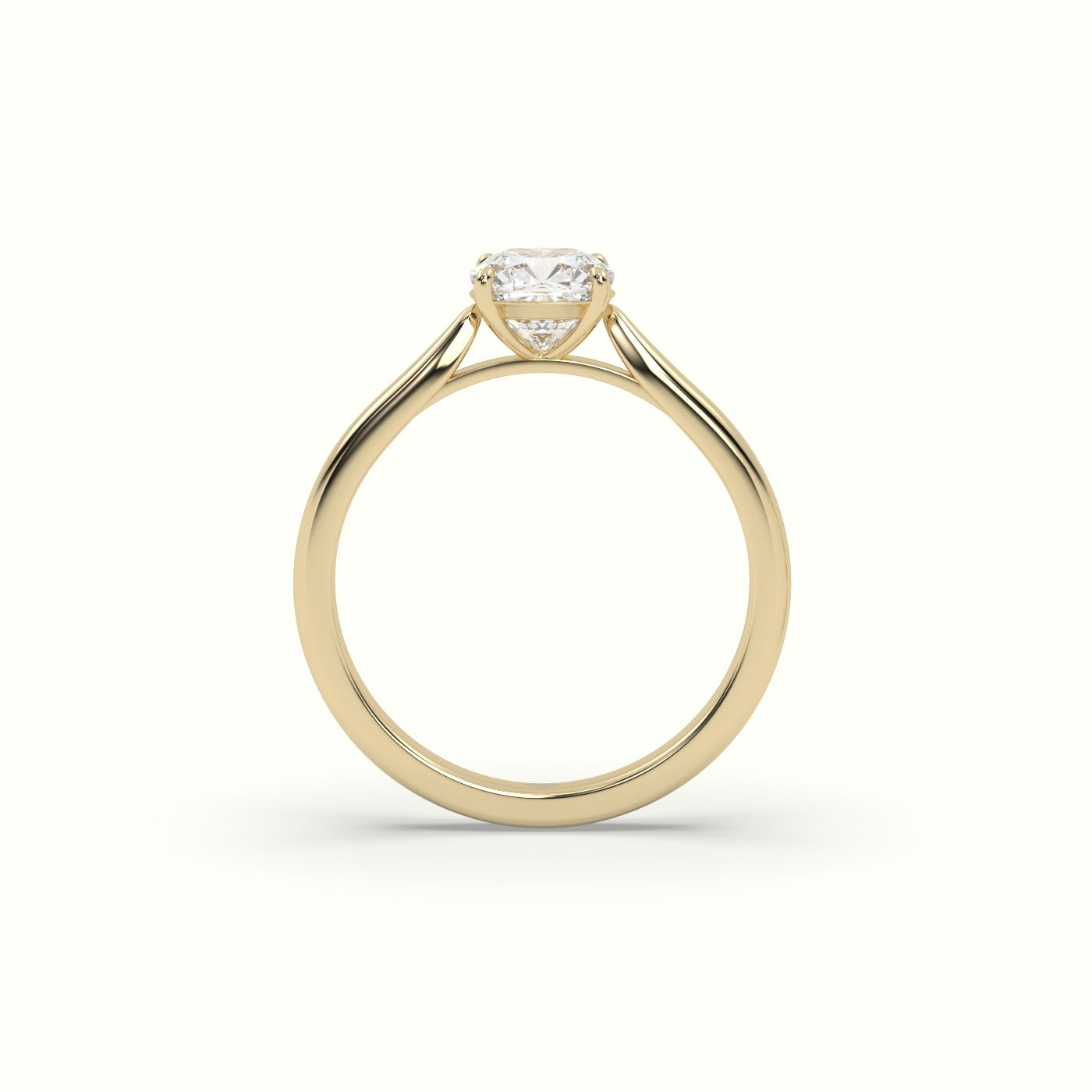 Cushion-Cut Solitaire Engagement Ring — Yellow Gold
