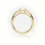 Cushion Cut Diamond 4 Prongs Side Stone Engagement Ring — Yellow Gold
