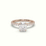 Oval Diamond Pave Engagement Ring — Rose Gold
