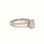 Oval Diamond Pave Engagement Ring — Rose Gold