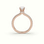 Oval Diamond Pave Engagement Ring — Rose Gold