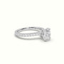 Oval Diamond Pave Engagement Ring — White Gold