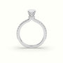 Oval Diamond Pave Engagement Ring — White Gold