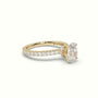 Oval Diamond Pave Engagement Ring — Yellow Gold