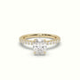 Oval Diamond Pave Engagement Ring — Yellow Gold