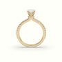 Oval Diamond Pave Engagement Ring — Yellow Gold