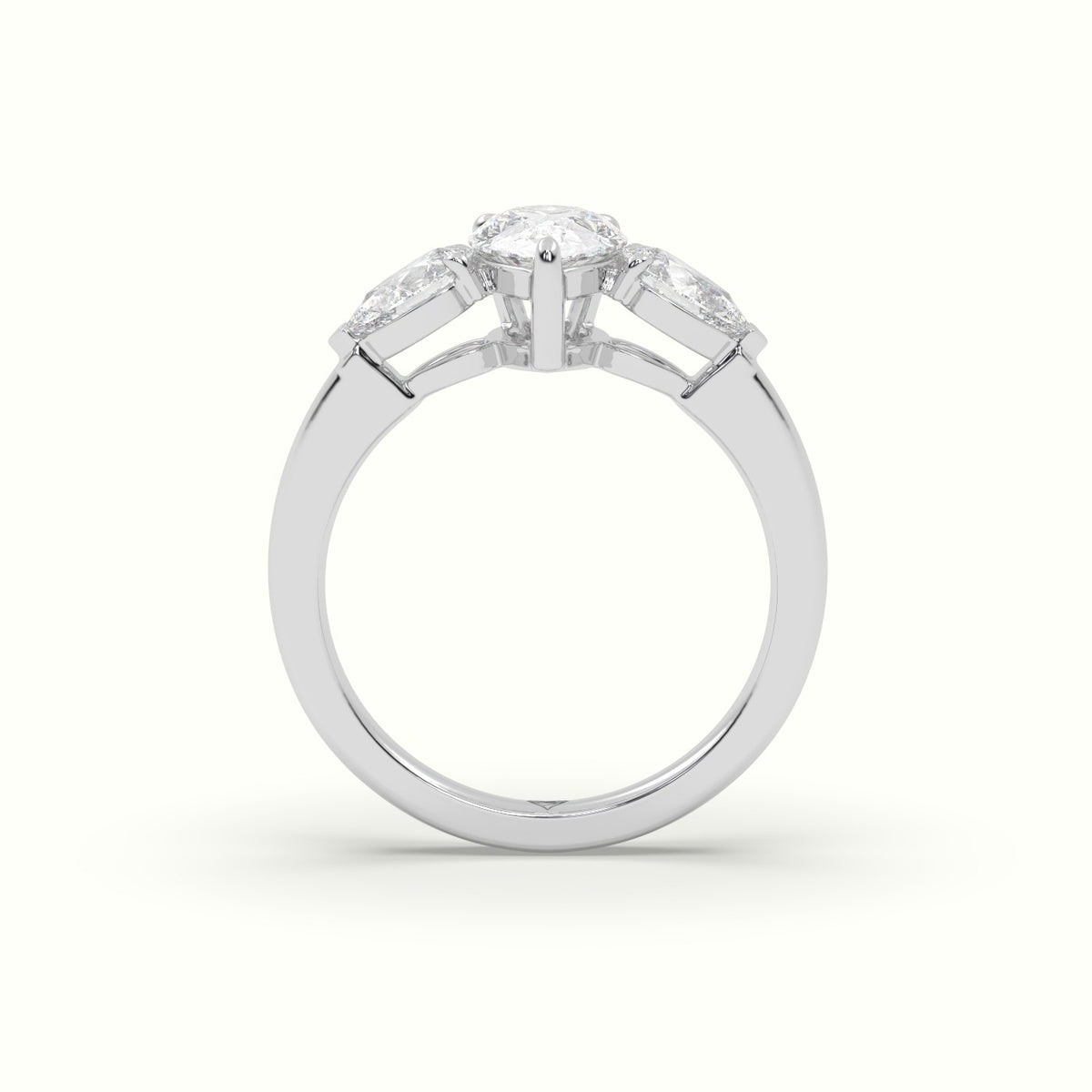 Pear Diamond Trilogy Ring — White Gold