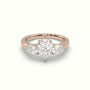 Pear Diamond Trilogy Ring — Rose Gold