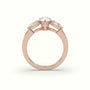 Pear Diamond Trilogy Ring — Rose Gold