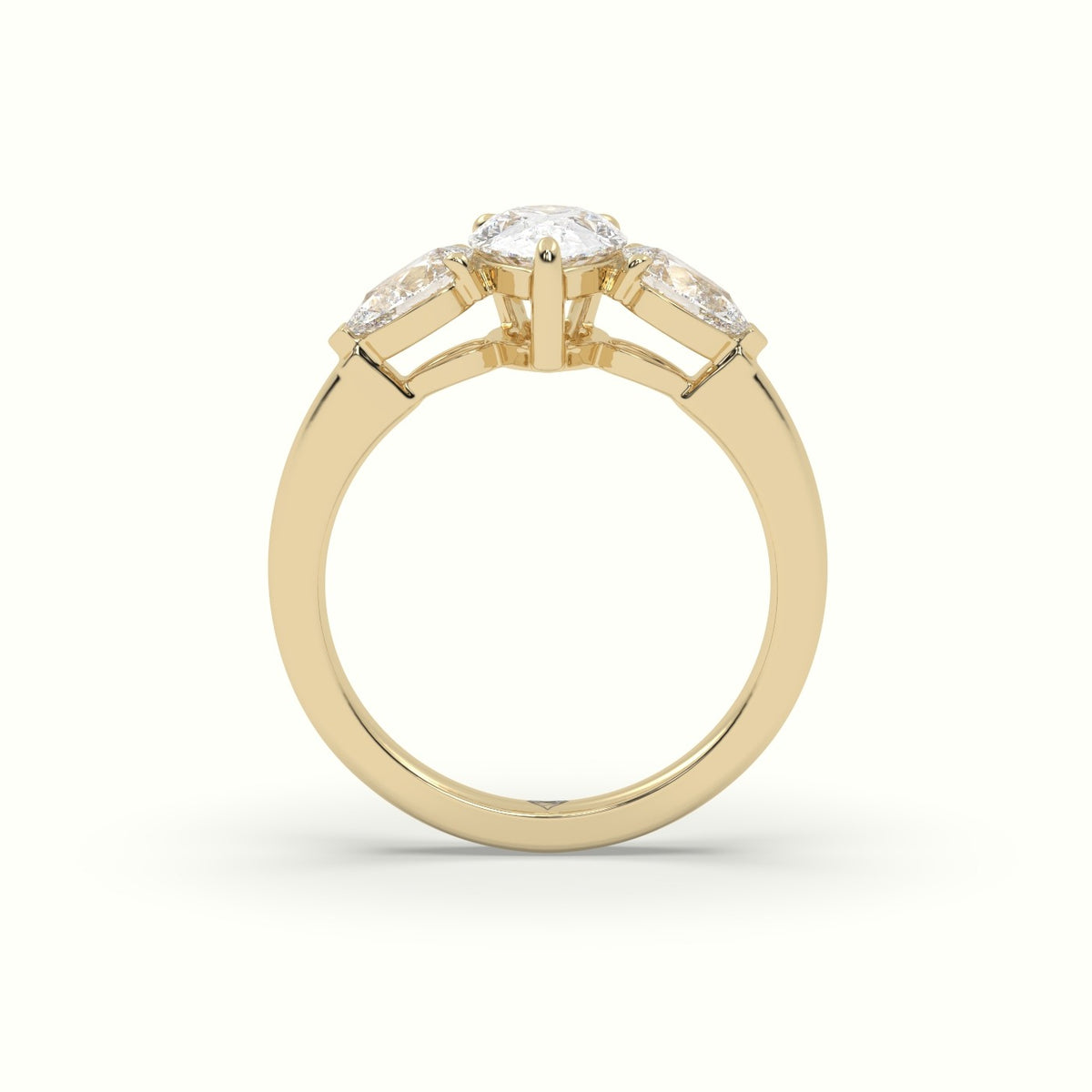 Pear Diamond Trilogy Ring — Yellow Gold