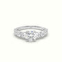 Classic Round Diamond Side-Stone Engagement Ring — White Gold