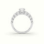 Classic Round Diamond Side-Stone Engagement Ring — White Gold