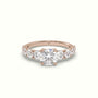 Classic Round Diamond Side-Stone Engagement Ring — Rose Gold