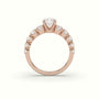 Classic Round Diamond Side-Stone Engagement Ring — Rose Gold