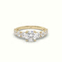 Classic Round Diamond Side-Stone Engagement Ring — Yellow Gold
