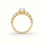 Classic Round Diamond Side-Stone Engagement Ring — Yellow Gold