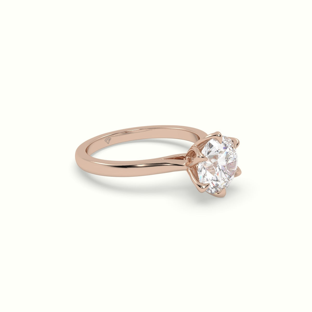 6-Prong Solitaire Round Diamond Engagement Ring — Rose Gold