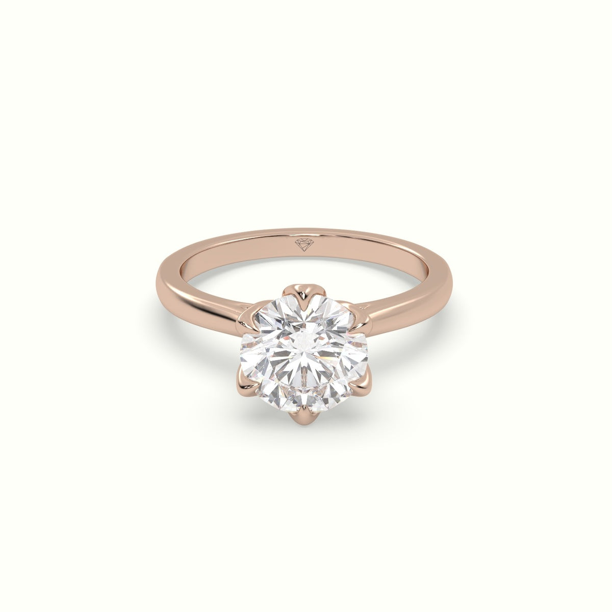 6-Prong Solitaire Round Diamond Engagement Ring — Rose Gold