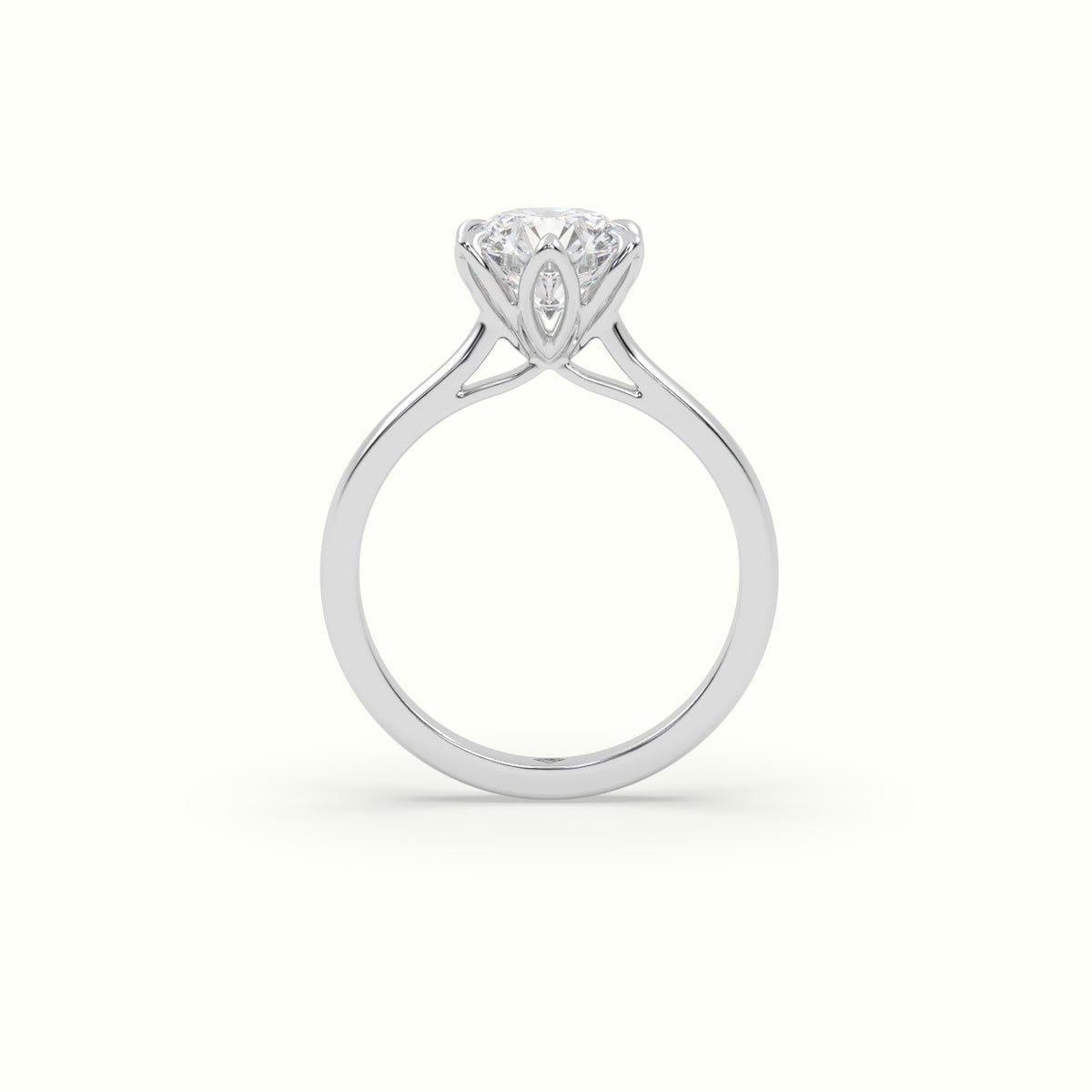 6-Prong Solitaire Round Diamond Engagement Ring — White Gold