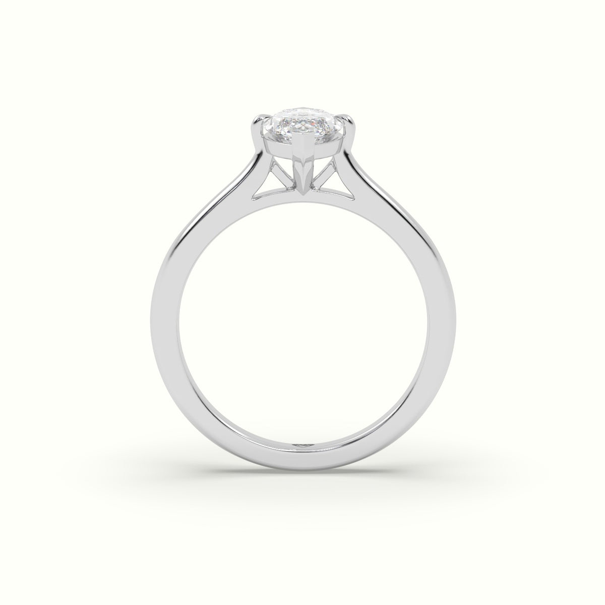 Marquise Solitaire Diamond Engagement Ring — White Gold