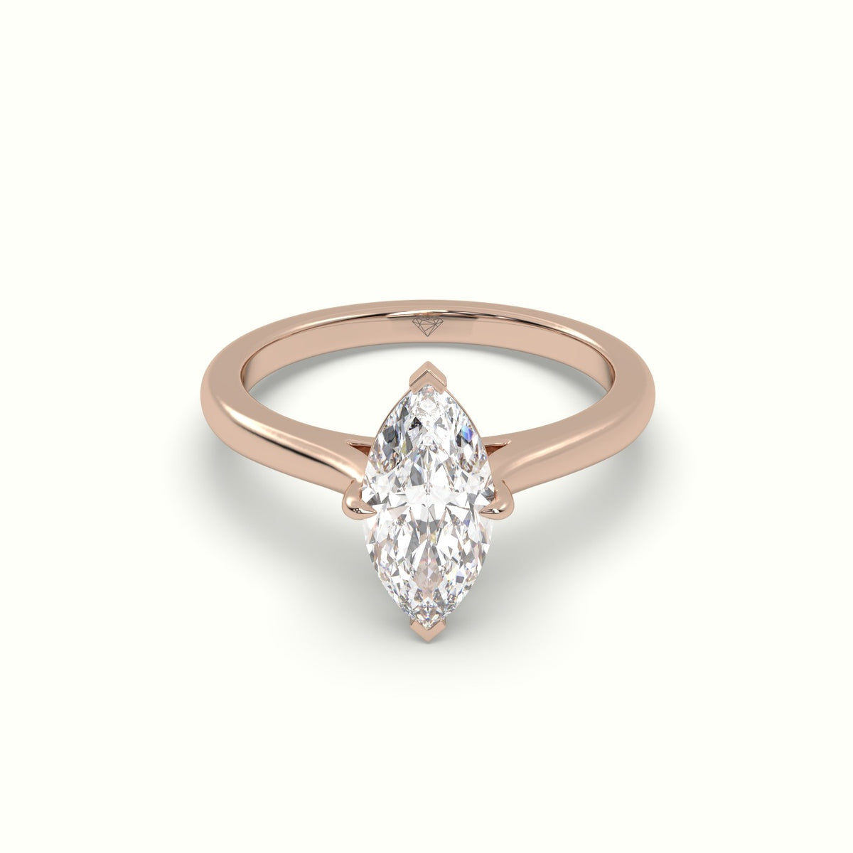 Marquise Solitaire Diamond Engagement Ring — Rose Gold