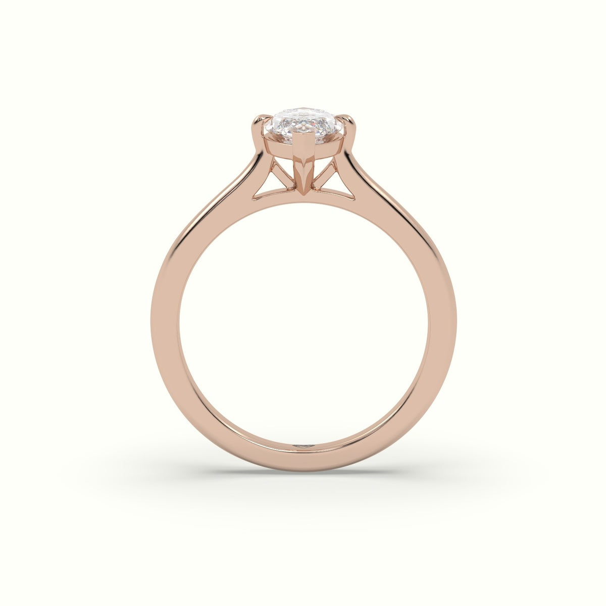 Marquise Solitaire Diamond Engagement Ring — Rose Gold
