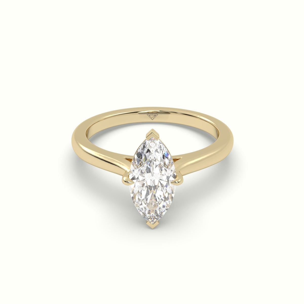 Marquise Solitaire Diamond Engagement Ring — Yellow Gold
