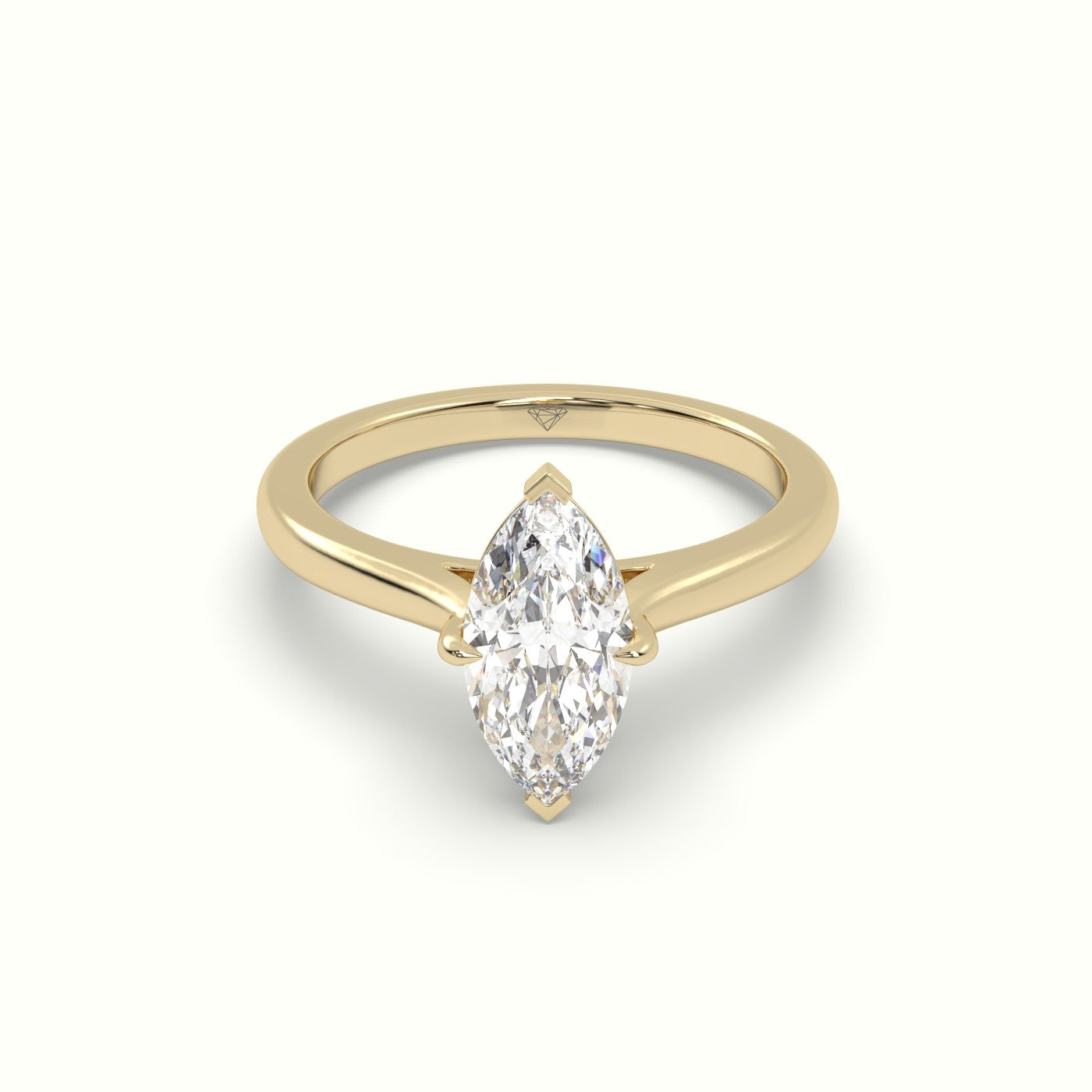 Marquise Solitaire Diamond Engagement Ring — Yellow Gold