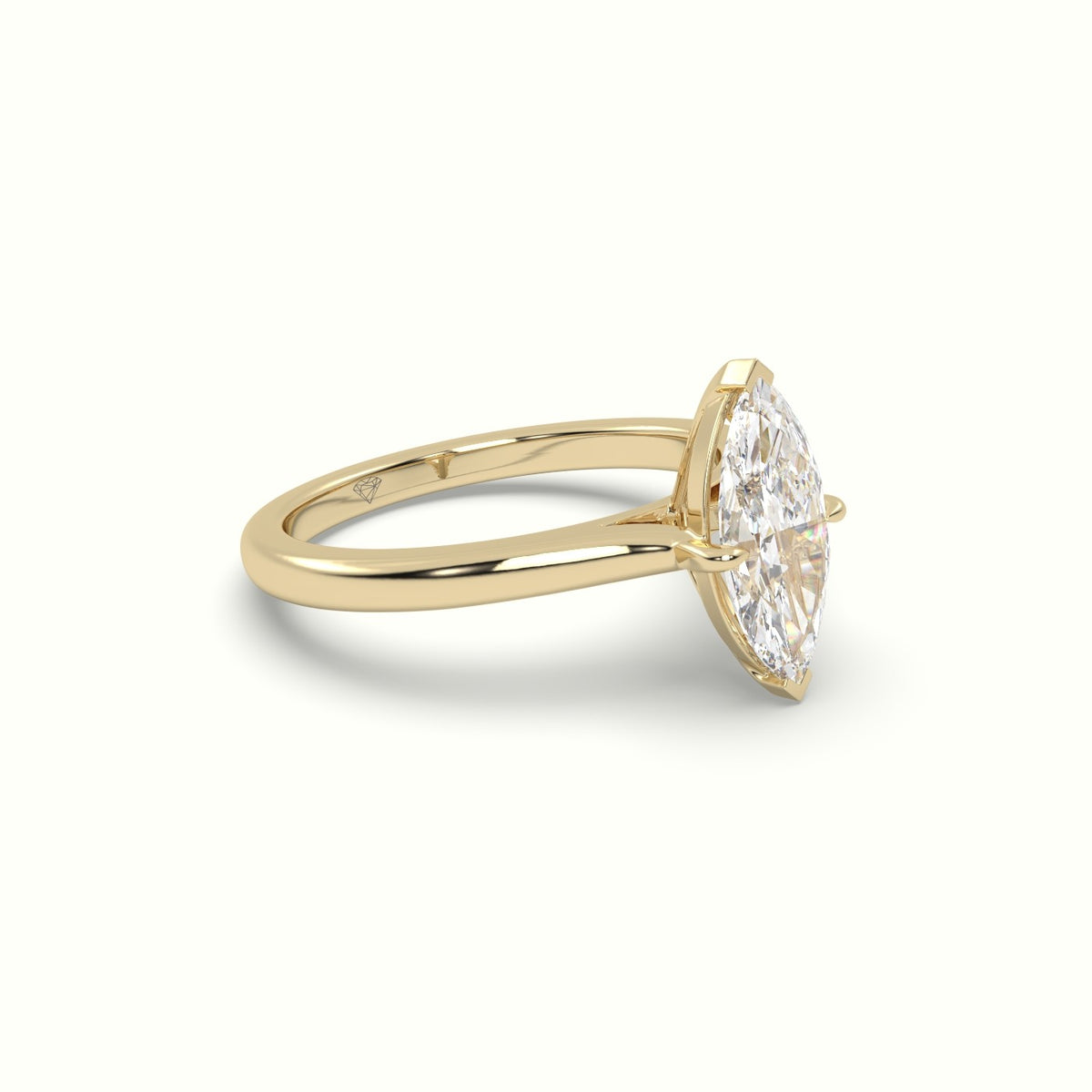 Marquise Solitaire Diamond Engagement Ring — Yellow Gold