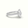 Pavé Marquise Diamond Engagement Ring With Side Stones — White Gold