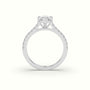 Pavé Marquise Diamond Engagement Ring With Side Stones — White Gold