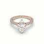 Pavé Marquise Diamond Engagement Ring With Side Stones — Rose Gold