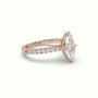 Pavé Marquise Diamond Engagement Ring With Side Stones — Rose Gold
