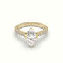 Pavé Marquise Diamond Engagement Ring With Side Stones — Yellow Gold
