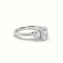Oval Trilogy Diamond Engagement Ring — White Gold