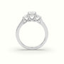 Oval Trilogy Diamond Engagement Ring — White Gold