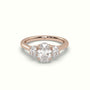 Oval Trilogy Diamond Engagement Ring — Rose Gold