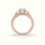 Oval Trilogy Diamond Engagement Ring — Rose Gold